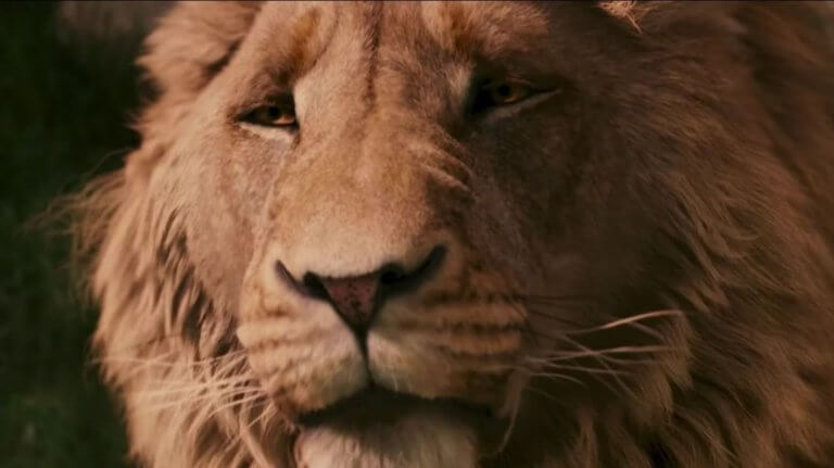 Nahaufnahme des Löwen Aslan, dem Schöpfer von Narnia