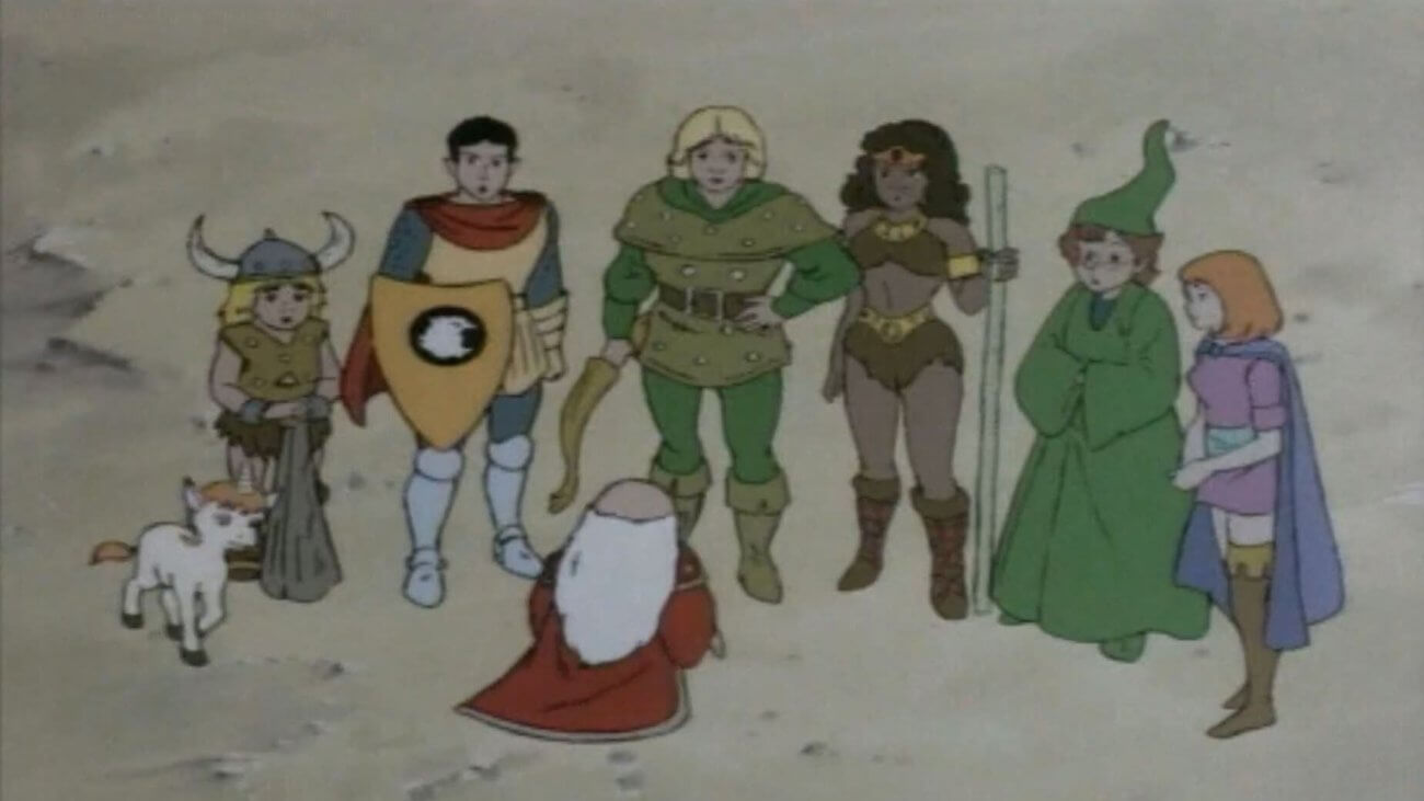 Die Gruppe versammelt sich um den Dungeon Master-TSR-Toei Animation