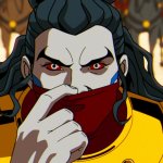 Marvel Animation’s X-Men ‘97 Season 2: eine maskierte Figur mit roten Augen steht vor einer Reiter-Staffel und scheint zu allem bereit.