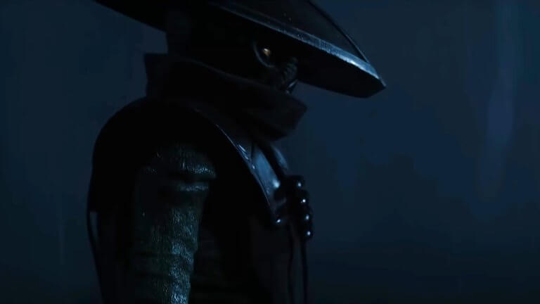 The Mandalorian and Grogu: Embo, der Kopfgeldjäger lauert in der Dunkelheit.