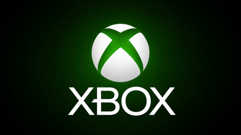 Das XBOX-Logo zeigt ein X auf einem weißen Ball, darunter steht der Schriftzug XBOX. Der Hintergrund ist schwarz mit einem grünen Schimmer in der Mitte.