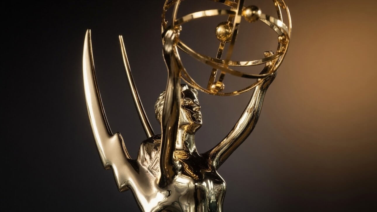 Emmys: das Bild zeigt einen Teil der Emmy-Trophäe, die an TV- und Filmschaffende vergeben wird.