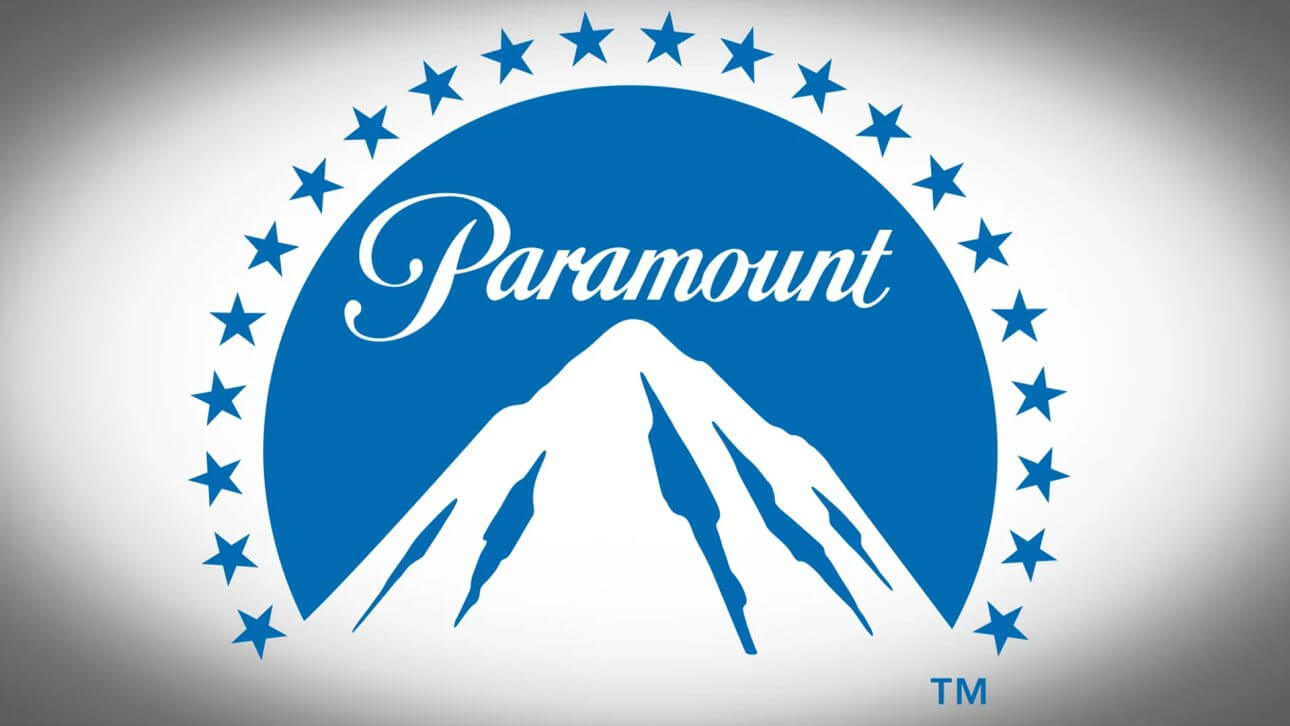 Das Logo von Paramount mit dem markanten Berg umgeben von Sternen.