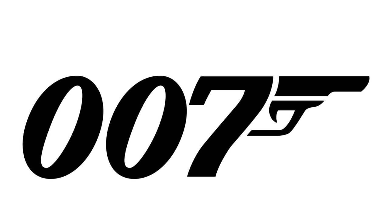 James Bond Logo: Schwarze Schrift 007 auf weißem Hintergrund